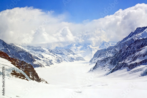Closeup of Great Aletsch Glacier Jungfrau Switzerland © vichie81