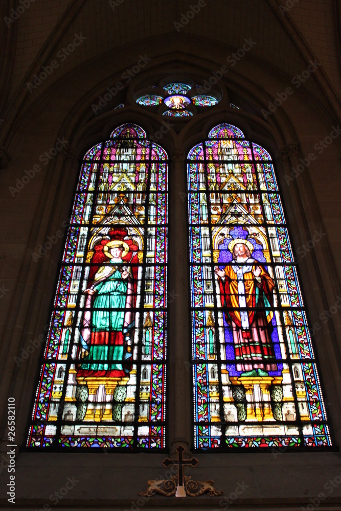 Vitrail de la basilique Sainte Clotilde à Paris Vitrail de la basilique Sainte Clotilde à Paris