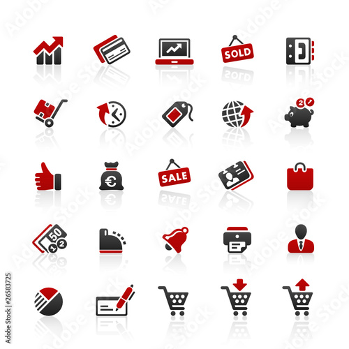 Red Black Web Icons - Shopping & Business