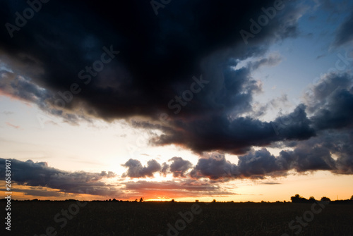 Sunset over Fields