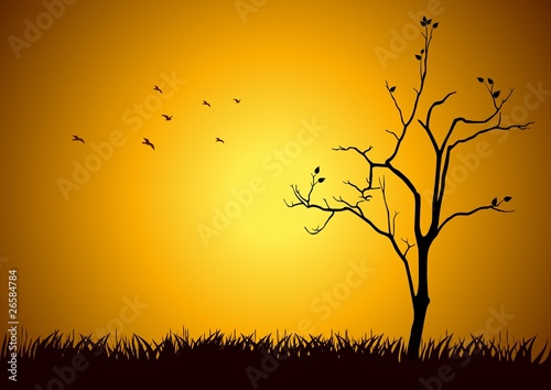 Stock illustration of a tree silhouette