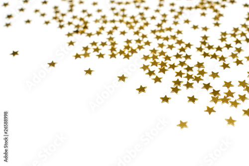 Viele goldene Sterne, weihnachtlicher Hintergrund