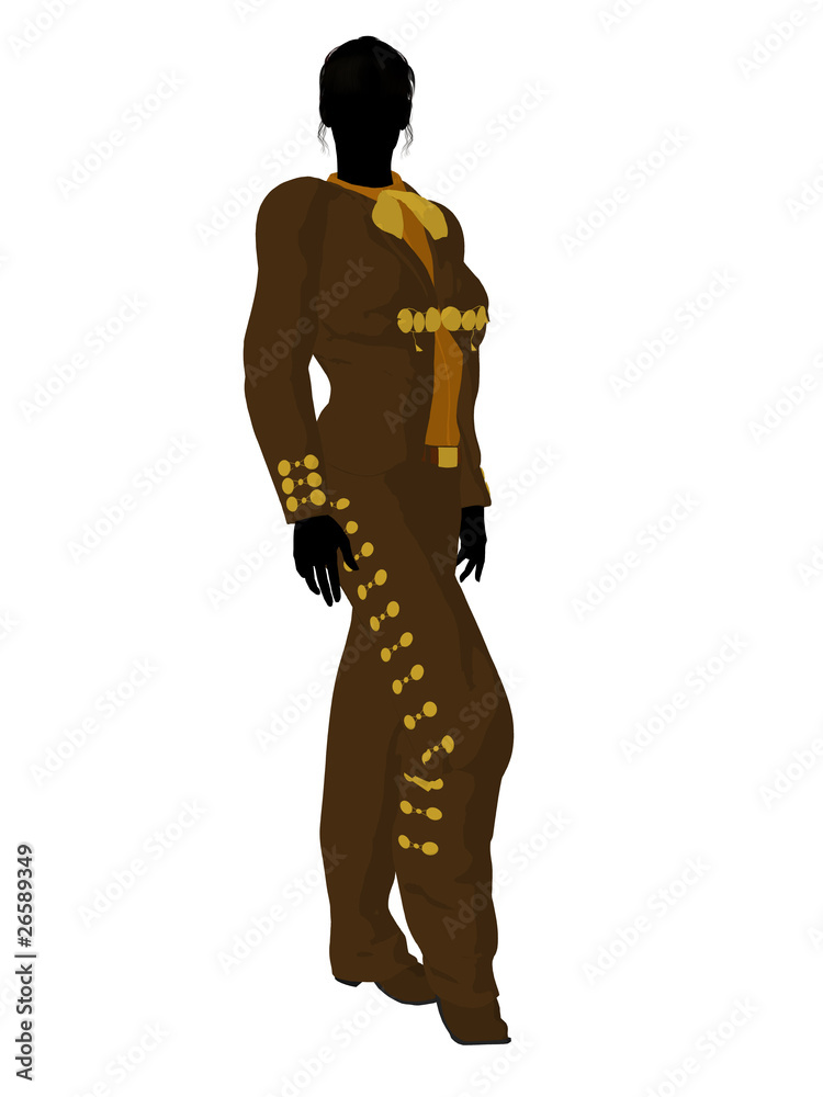 Female Mariachi Silhouette Illustration