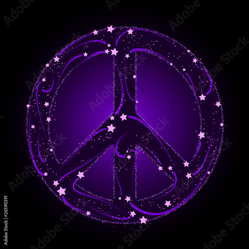 Shooting star peace sign