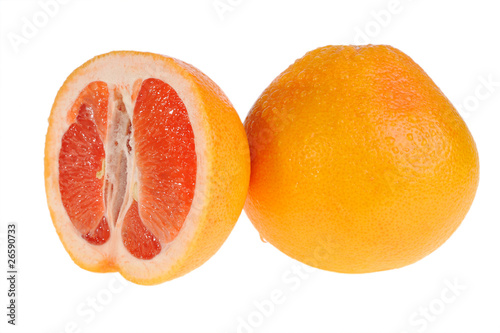 Grapefruit on white background