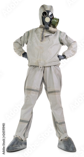 The person in a gas mask.