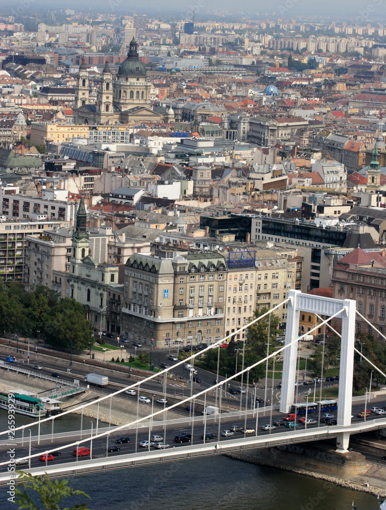 aerial view of Budapest cityscape