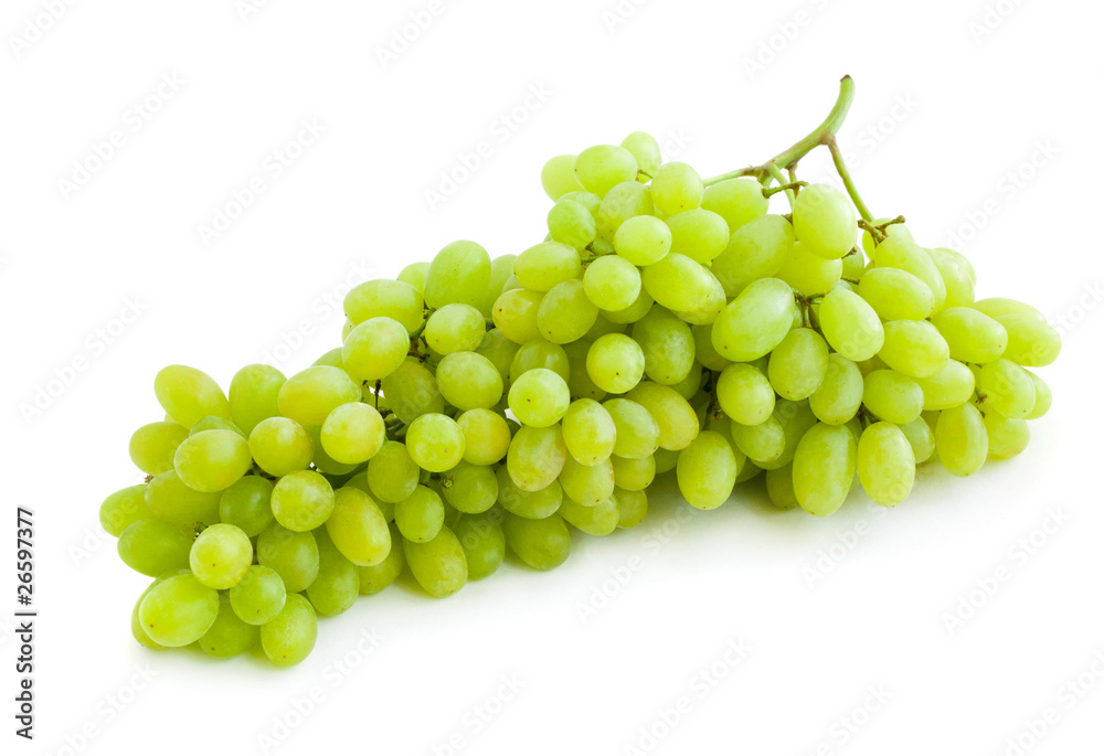 Big bunch of green grapes isolated on white background Big bunch of green grapes isolated on white background
