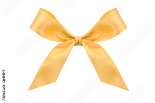 Gold satin bow