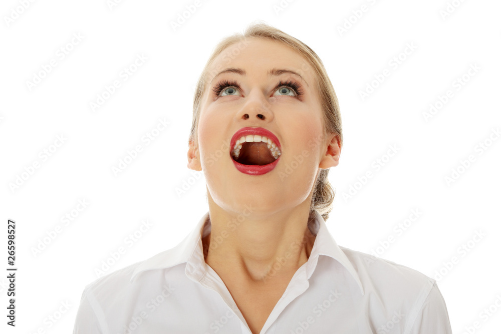 Amazed happy business woman Amazed happy business woman
