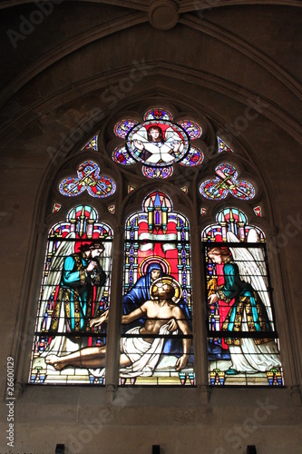 Vitrail de l'église Saint Germain l'Auxerrois à Paris