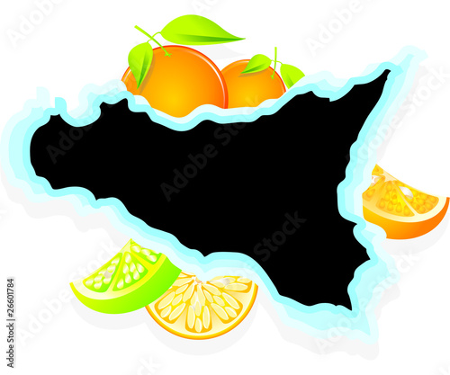 Sicilian citrus fruits, Sicily region fruits oranges and lemon