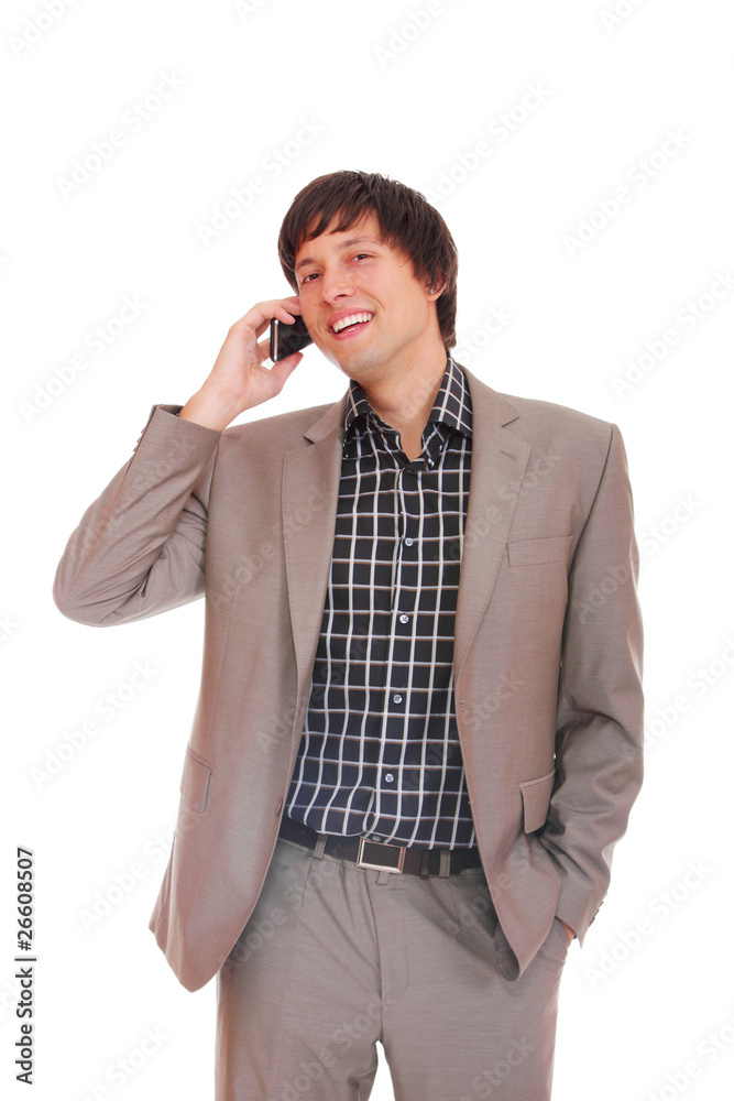 young business man on the phone young business man on the phone