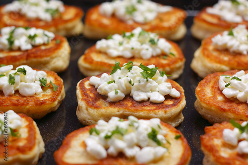 Blinis with cottage cheese