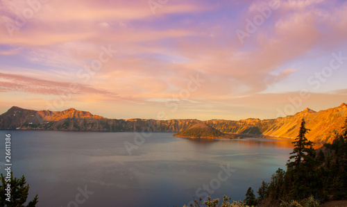sunset in crater lake