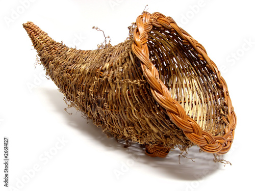 Empty cornucopia basket for thanksgiving photo
