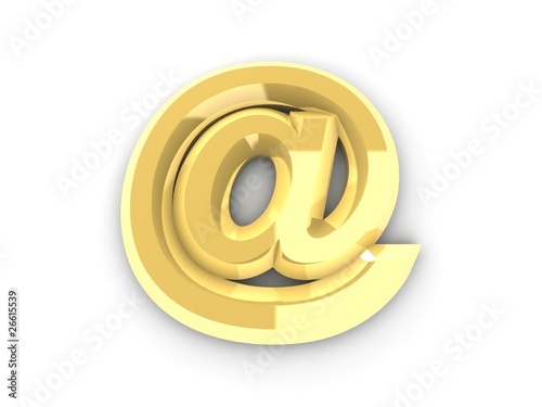 Abstract stylized golden E-mail symbol