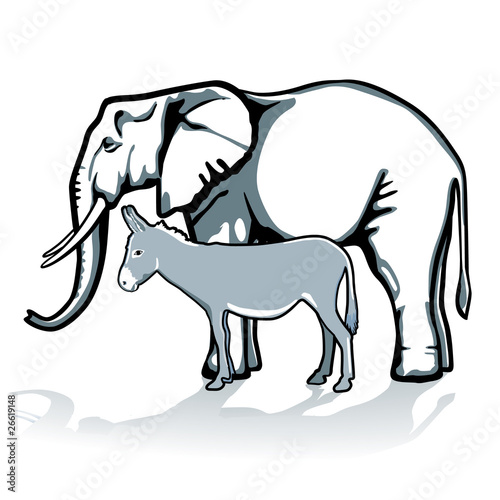 Elefant und  Esel