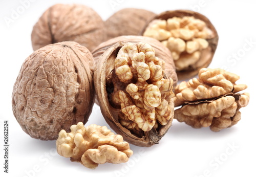 Walnuts  isolated on a white background. photo