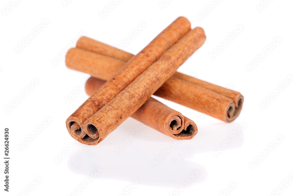 Cinnamon sticks isolated on a white background Cinnamon sticks isolated on a white background