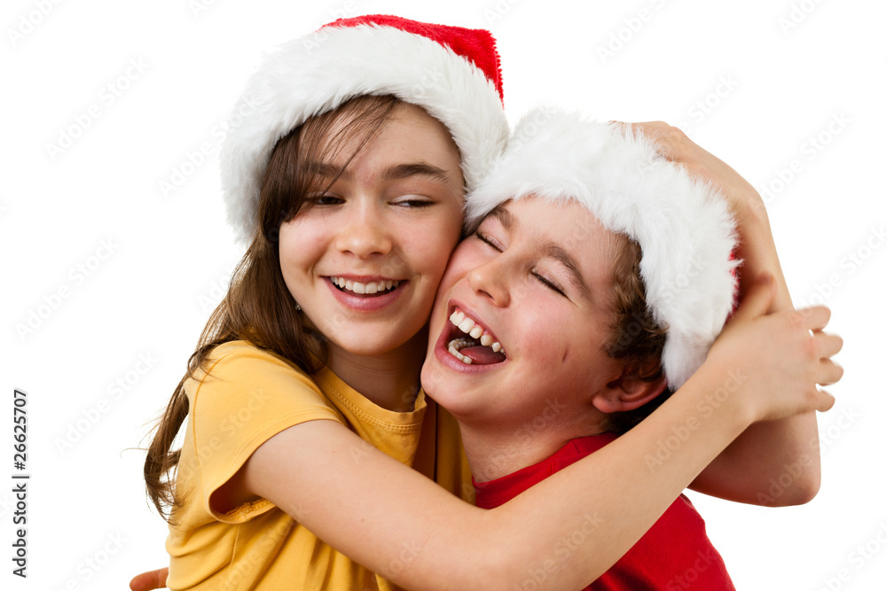Christmas time - kids isolated on white Christmas time - kids isolated on white
