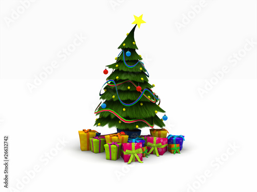 Christmas tree and presents photo