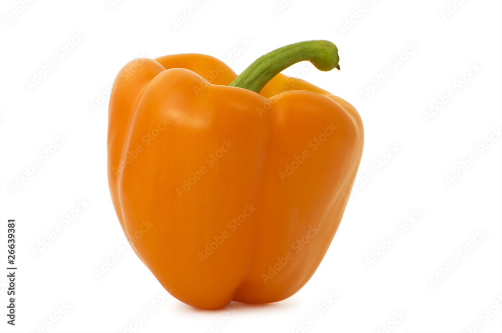 orange bell pepper isolated on white background orange bell pepper isolated on white background