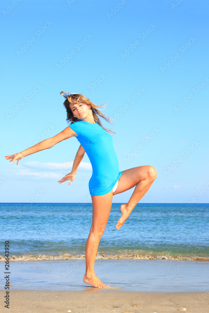 beautiful model relaxing on a beach beautiful model relaxing on a beach