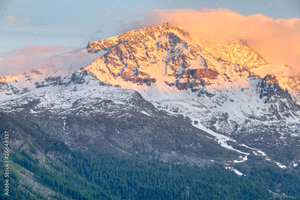 mountains at sunset