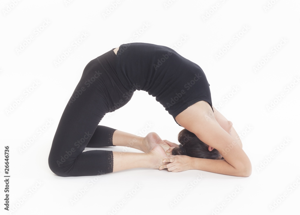 Asian Yoga Training Master on white background Asian Yoga Training Master on white background