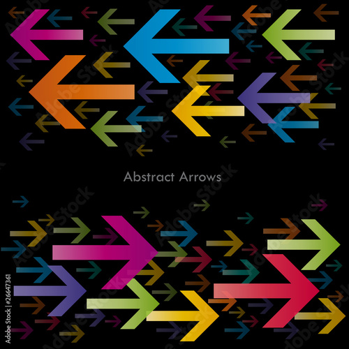 Bidirectional Abstract Arrows on black background