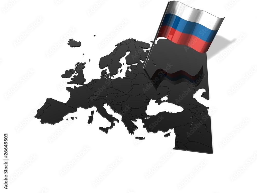 Fototapeta premium 3D Karte mit Flagge