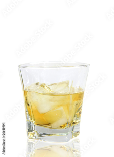 Glass of Whiskey on white background