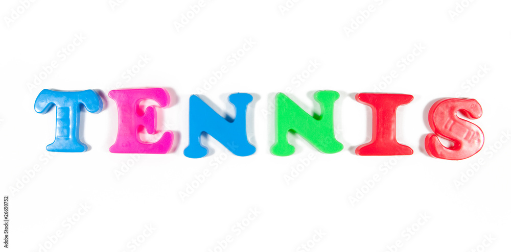 tennis written in fridge magnets