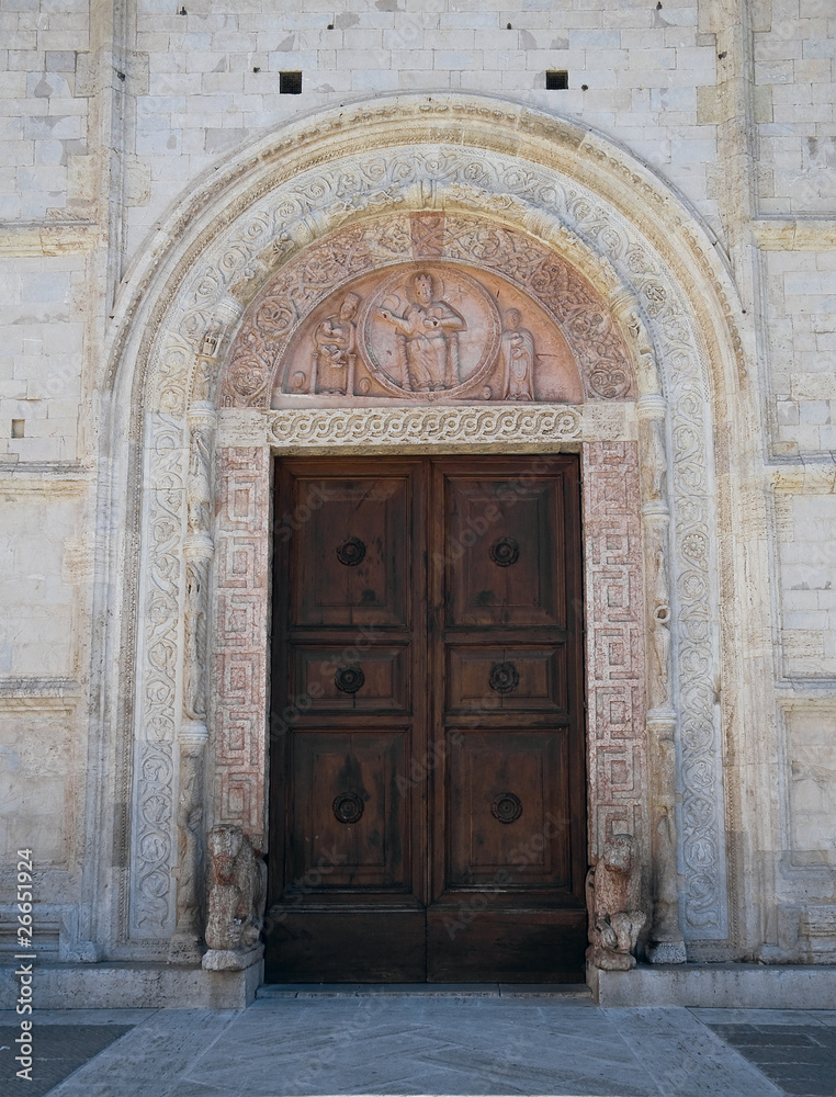 Wooden portal church.
