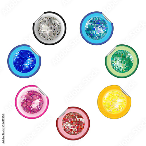 disco ball stickers collection