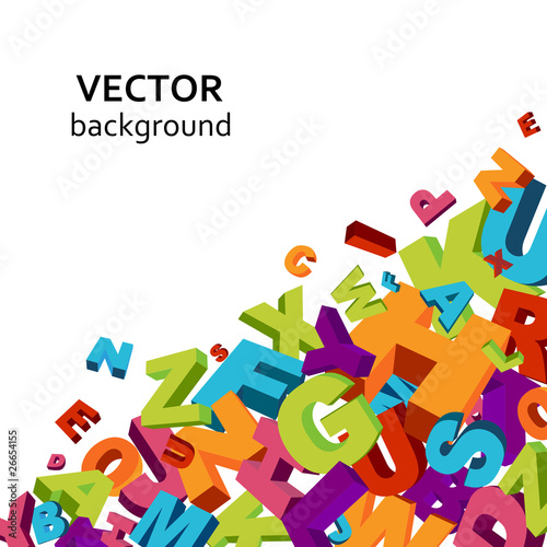 Abstract background with colorful letters #26654155
