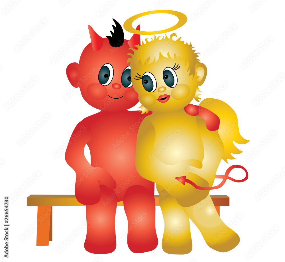 Engel und Teufel als Liebespaar Stock Vector Adobe Stock