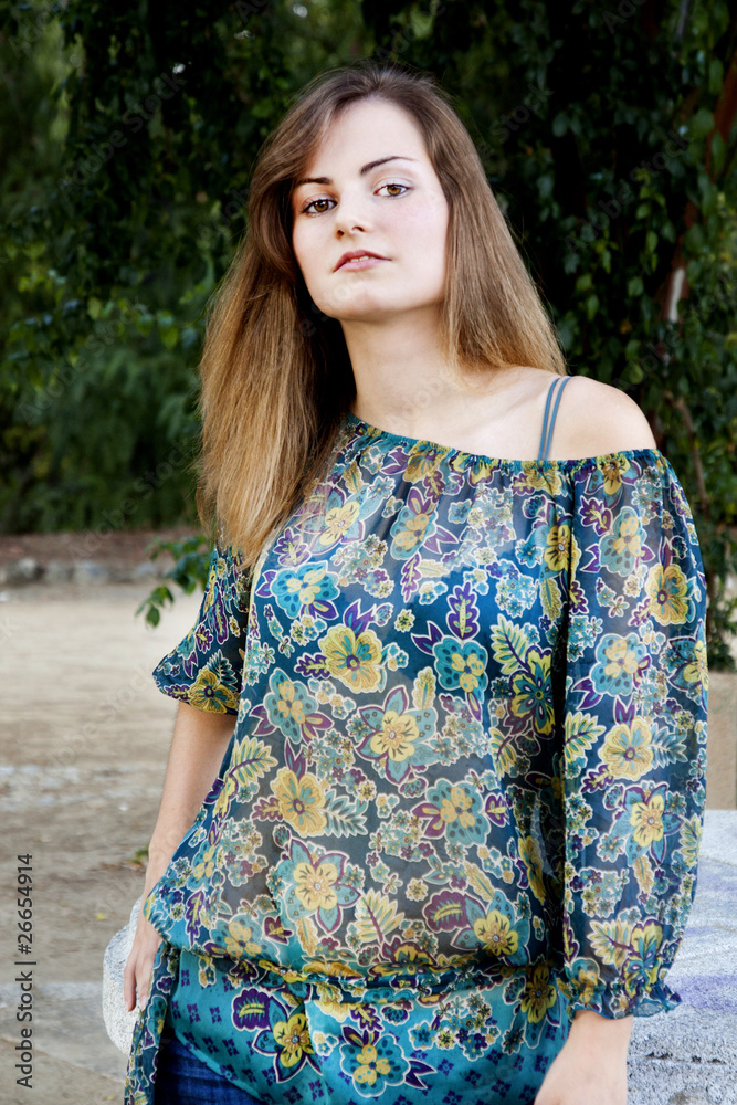 beautiful girl in floral dress beautiful girl in floral dress