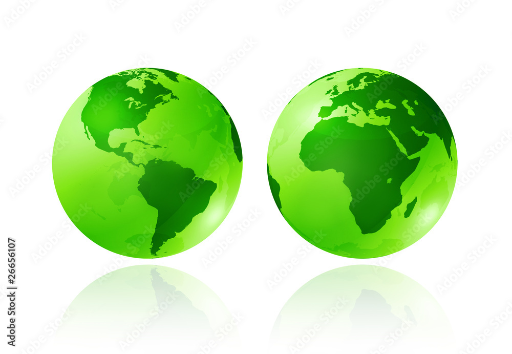 green transparent globes