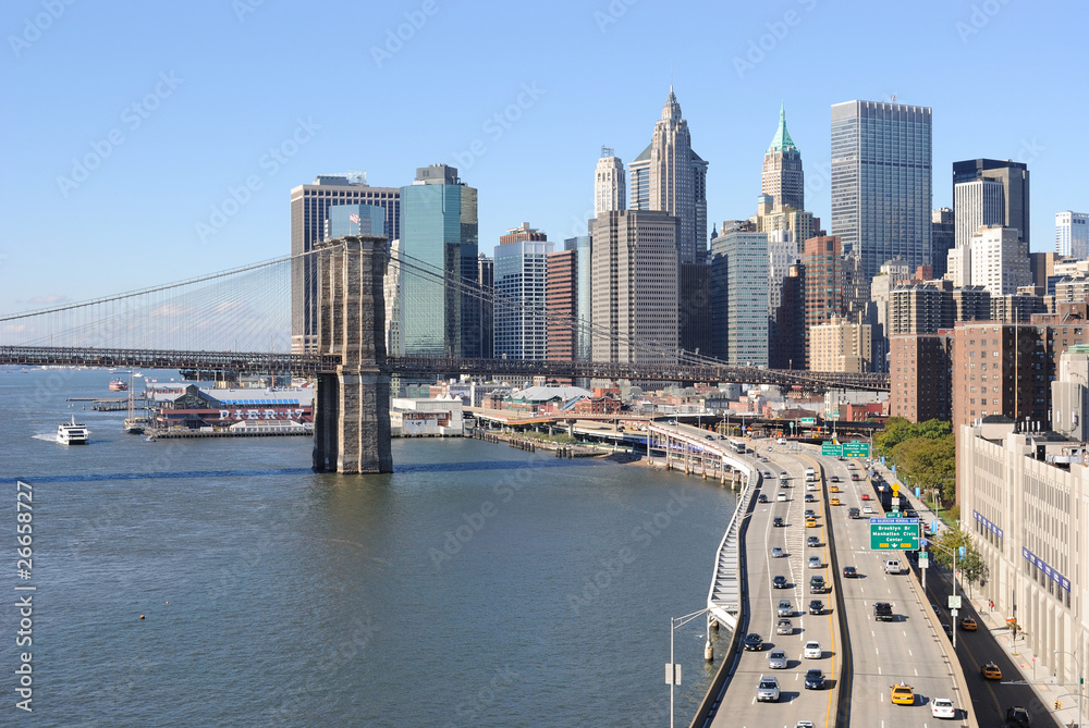 Brooklyn Bridge and Manhattan