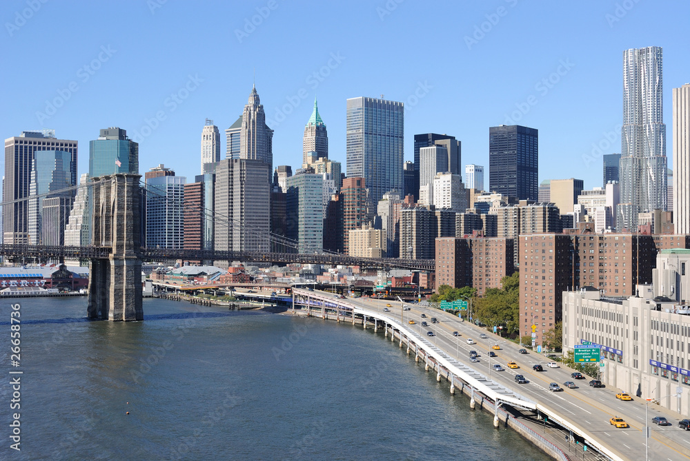 Brooklyn Bridge and Manhattan