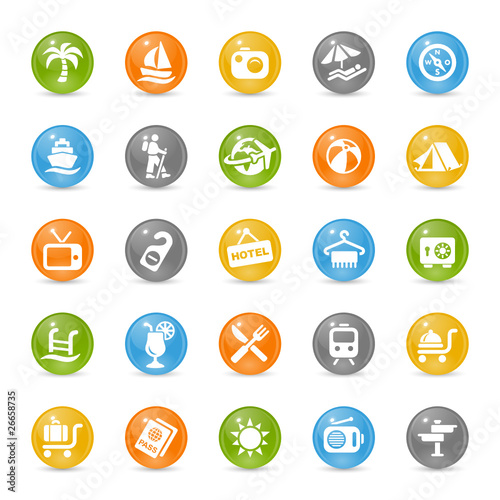 Shiny  Web Buttons in various color -  Summer & Vacation