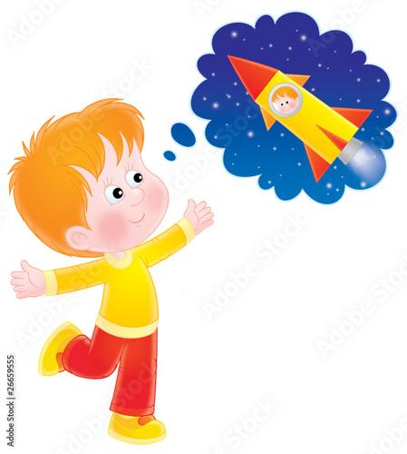 Fotografija Boy dreaming of a space flight
