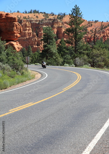 curved road at USA photo