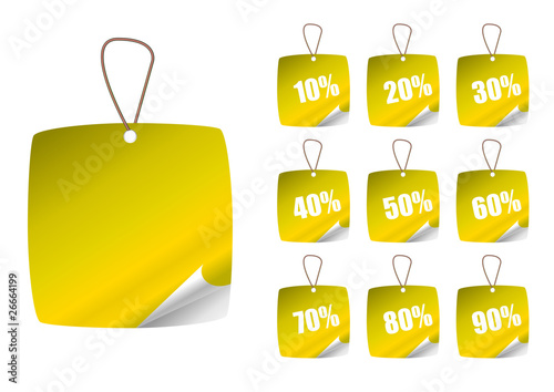 Cartellino Sconti Oro con Nastro