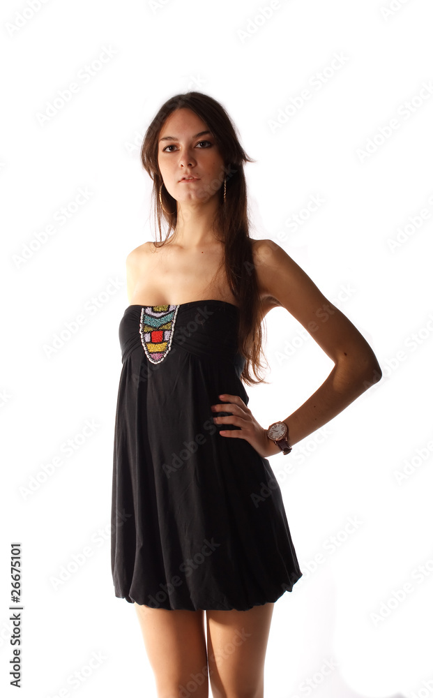 The russian girl on the white background The russian girl on the white background