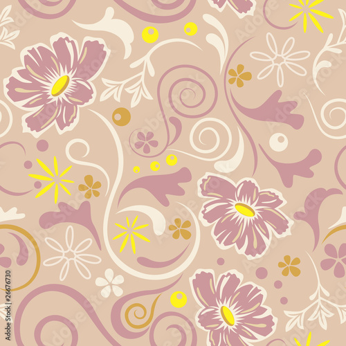 Abstract seamless floral pattern