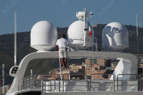 Obraz na plátně Marinaio lava yacht