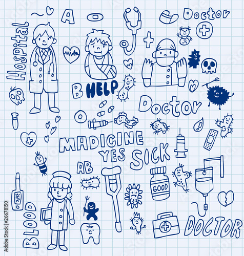 hand draw doctor element icon